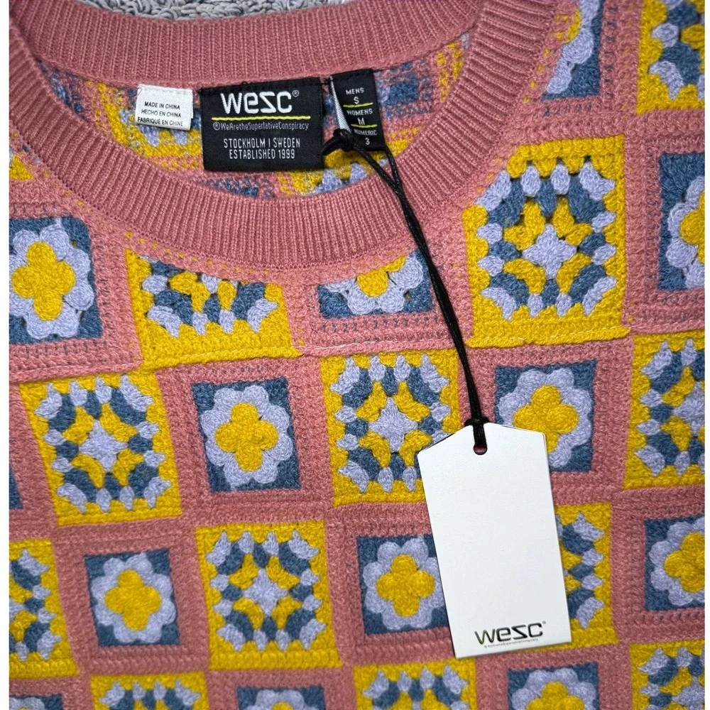 WeSC Crochet Sweater Vest Men S / Women M Granny Square Cottagecore Grandmacore